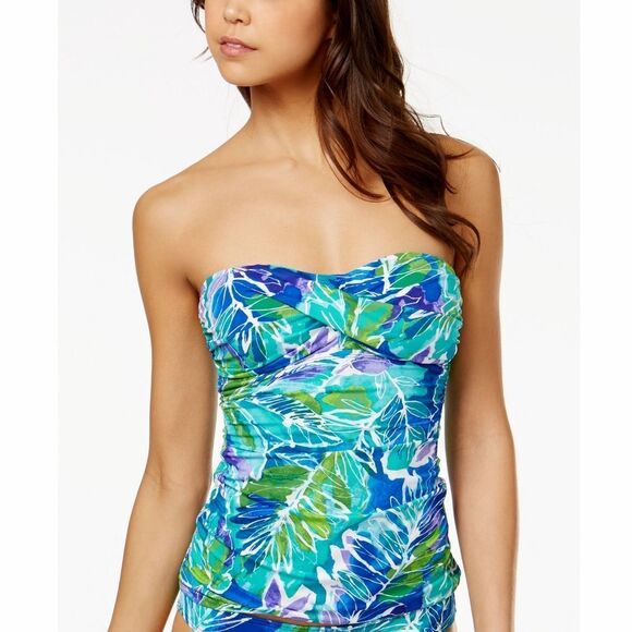 New! RALPH LAUREN Tropical Twist Tankini Tubini Swim Top Comes Halter Straps - Picture 3 of 5
